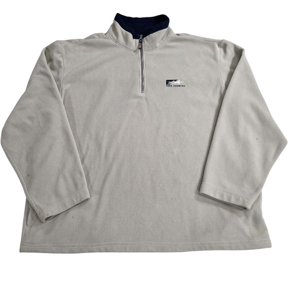 VTG FREE COUNTRY Y2K Half Zip Fleece Pullover Mock Neck Gorpcore Cozy Sweater XL - Picture 4 of 13